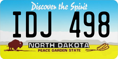 ND license plate IDJ498