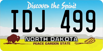 ND license plate IDJ499
