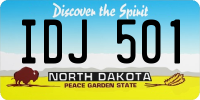 ND license plate IDJ501