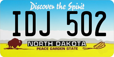 ND license plate IDJ502