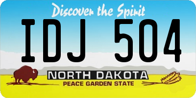 ND license plate IDJ504