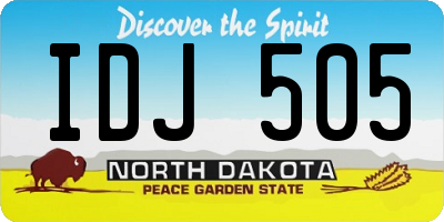 ND license plate IDJ505