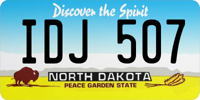 ND license plate IDJ507