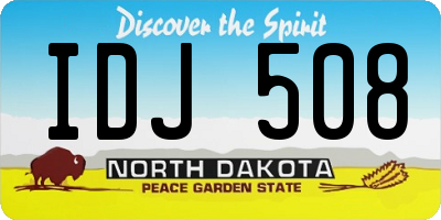 ND license plate IDJ508