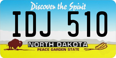ND license plate IDJ510