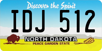 ND license plate IDJ512