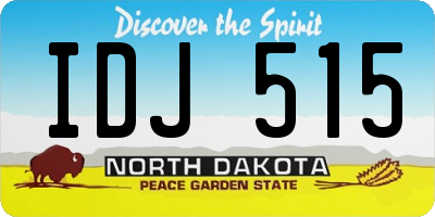 ND license plate IDJ515