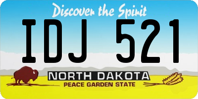ND license plate IDJ521