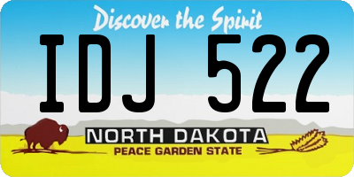 ND license plate IDJ522
