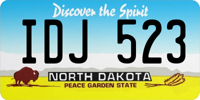 ND license plate IDJ523