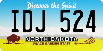 ND license plate IDJ524