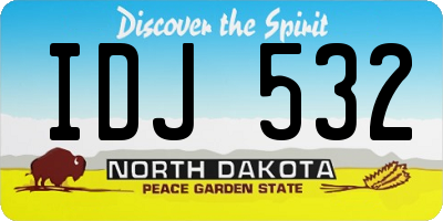 ND license plate IDJ532