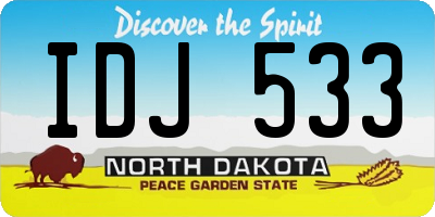 ND license plate IDJ533