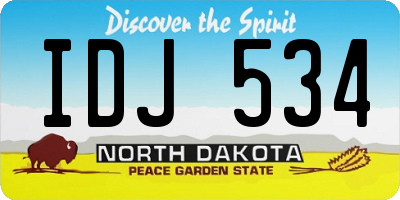 ND license plate IDJ534