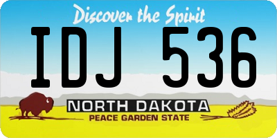 ND license plate IDJ536