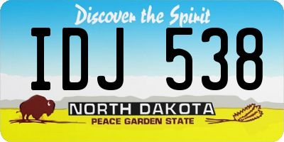 ND license plate IDJ538