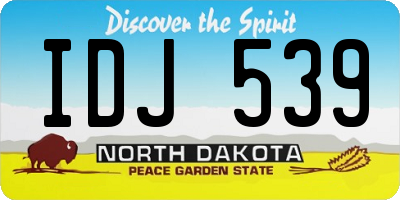 ND license plate IDJ539