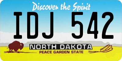 ND license plate IDJ542