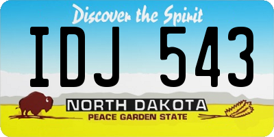 ND license plate IDJ543