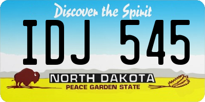 ND license plate IDJ545