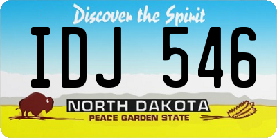 ND license plate IDJ546