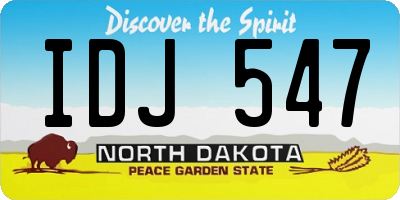 ND license plate IDJ547