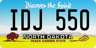 ND license plate IDJ550