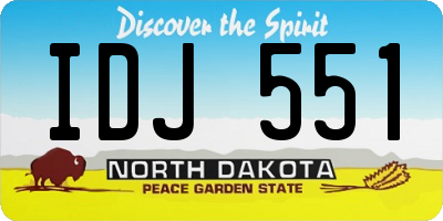 ND license plate IDJ551