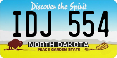 ND license plate IDJ554