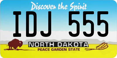 ND license plate IDJ555
