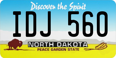 ND license plate IDJ560