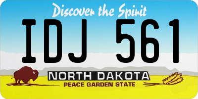 ND license plate IDJ561