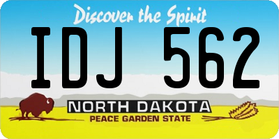 ND license plate IDJ562