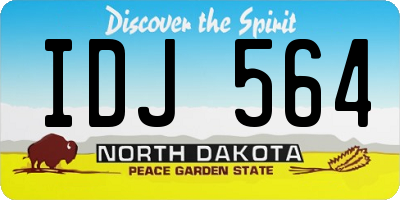 ND license plate IDJ564