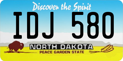 ND license plate IDJ580