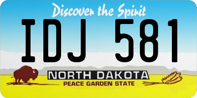 ND license plate IDJ581