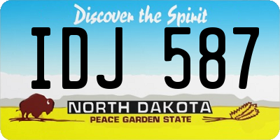 ND license plate IDJ587
