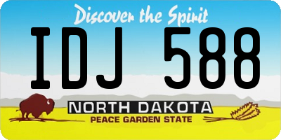 ND license plate IDJ588