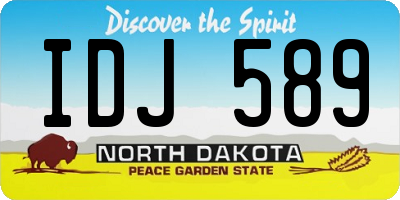 ND license plate IDJ589