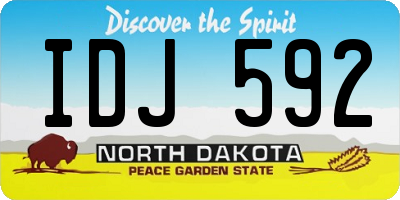 ND license plate IDJ592