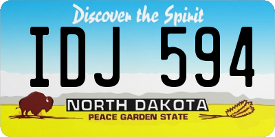 ND license plate IDJ594