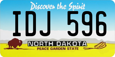 ND license plate IDJ596