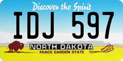 ND license plate IDJ597