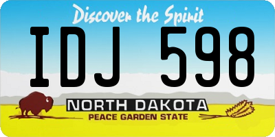 ND license plate IDJ598
