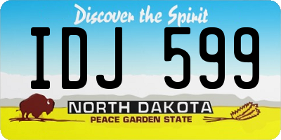 ND license plate IDJ599