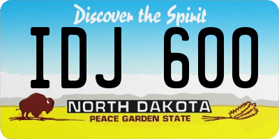 ND license plate IDJ600