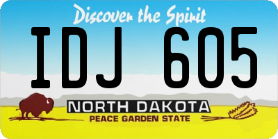 ND license plate IDJ605