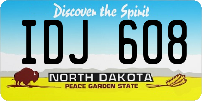 ND license plate IDJ608