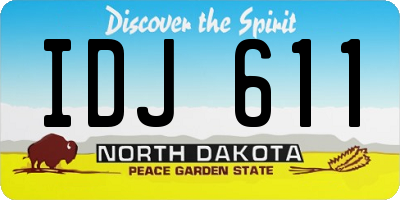 ND license plate IDJ611