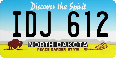 ND license plate IDJ612